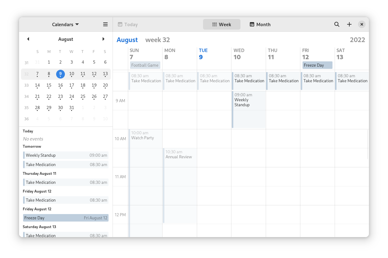 Calendar – Apps for GNOME